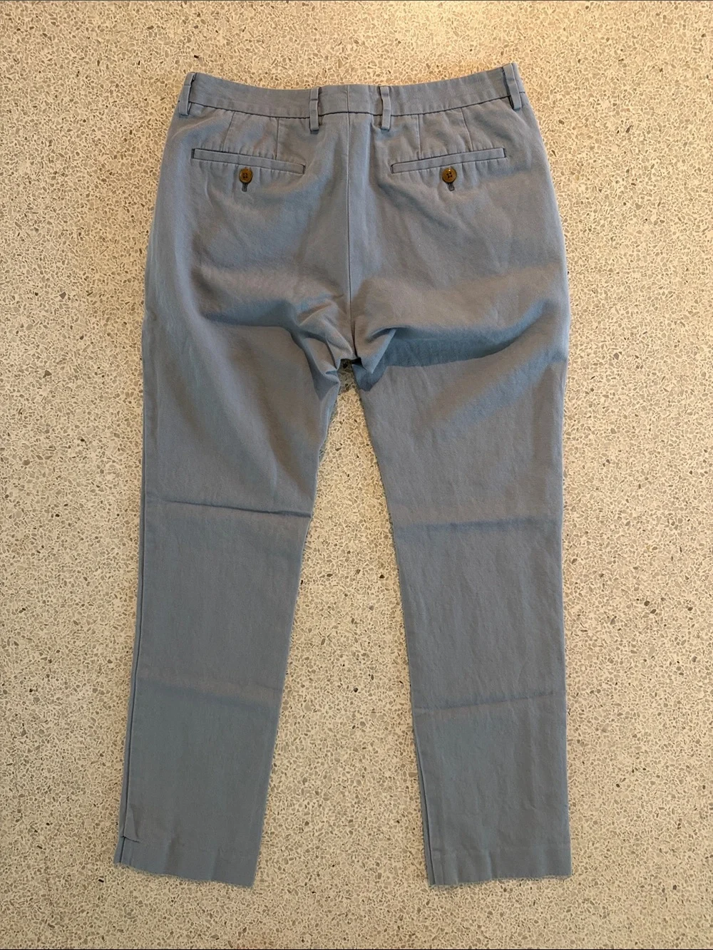Bonobos Tailored Linen Cotton Tab Over Italian Chinos in Light Gray Blue 32 x 30